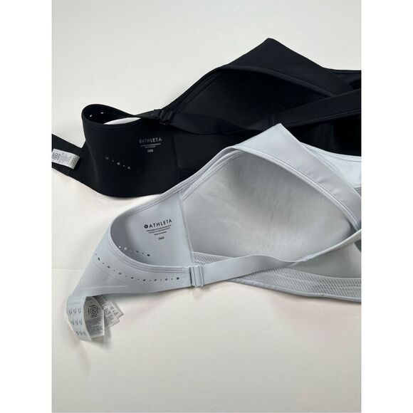Athleta Phenomena Adjustable High Impact Sports Bra Set Black Silver Size 36D - Picture 5 of 6